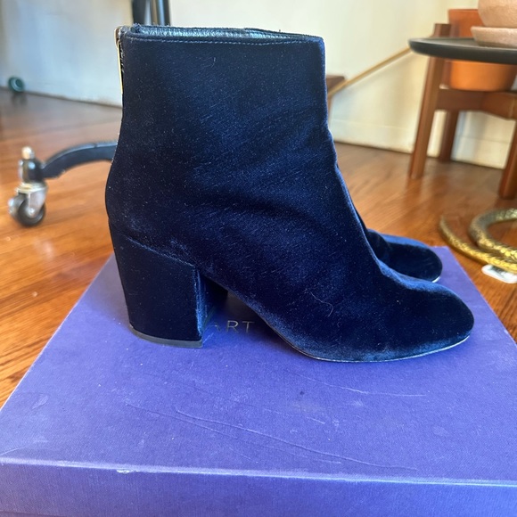 Stuart Weitzman Bacari Navy Velvet Boots 7 (final price) - Picture 2 of 7